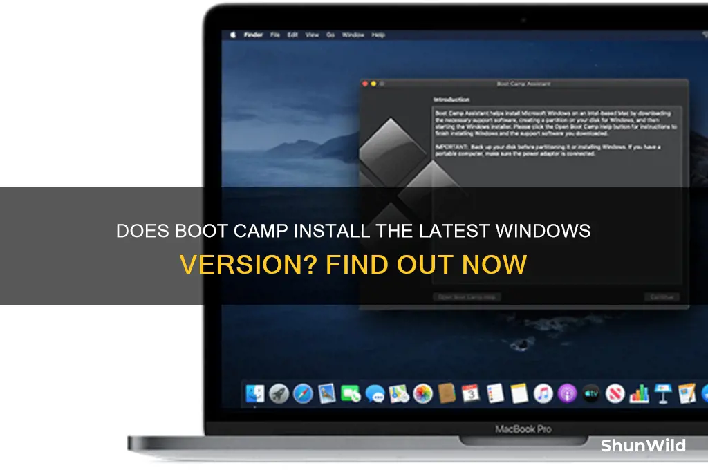 does boot camp install latest windows
