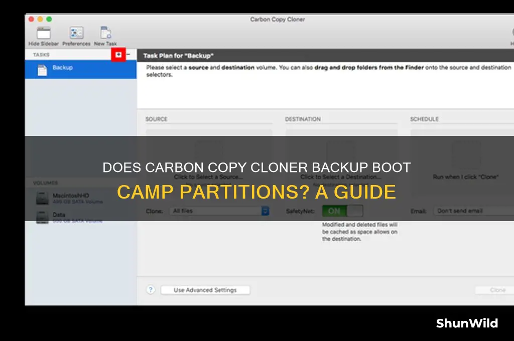 does carbon copy cloner backup boot camp