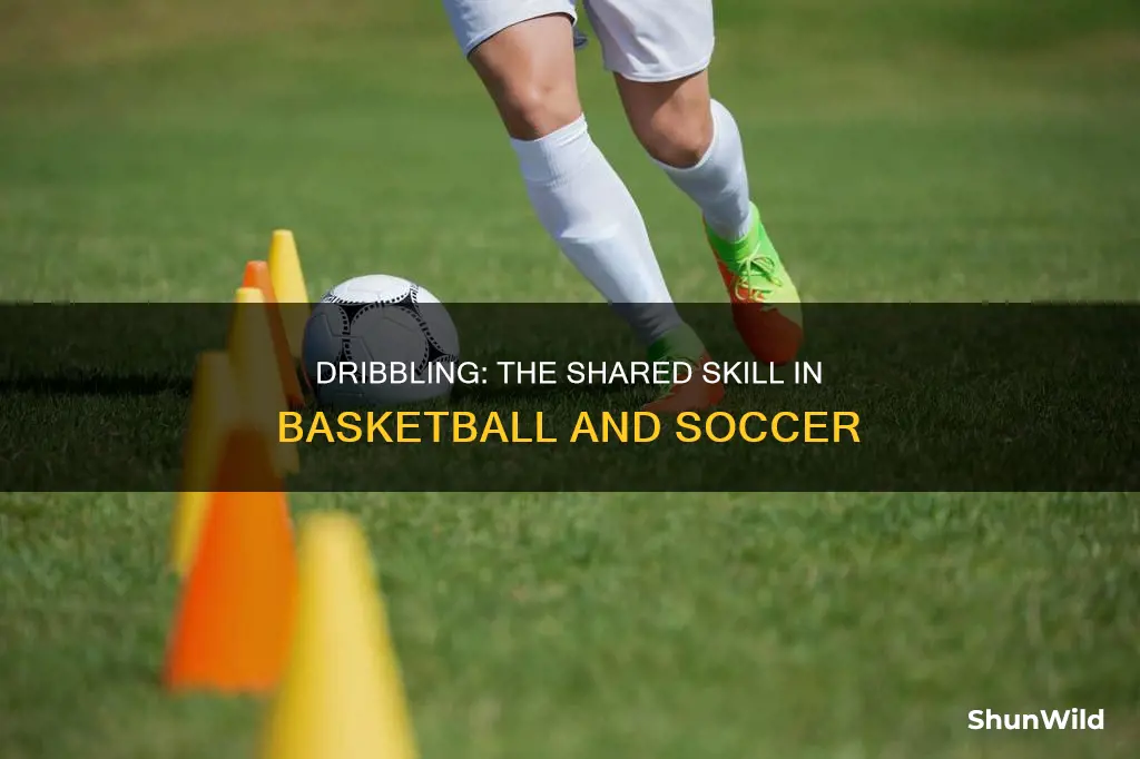 does soccer share the term dribbling with basketball