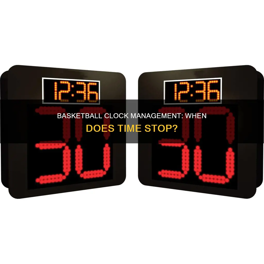 does the clock ever stop in basketball