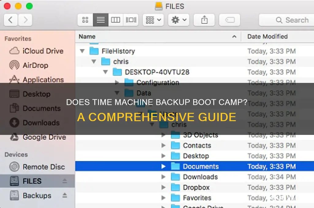 does time machine backup boot camp as well