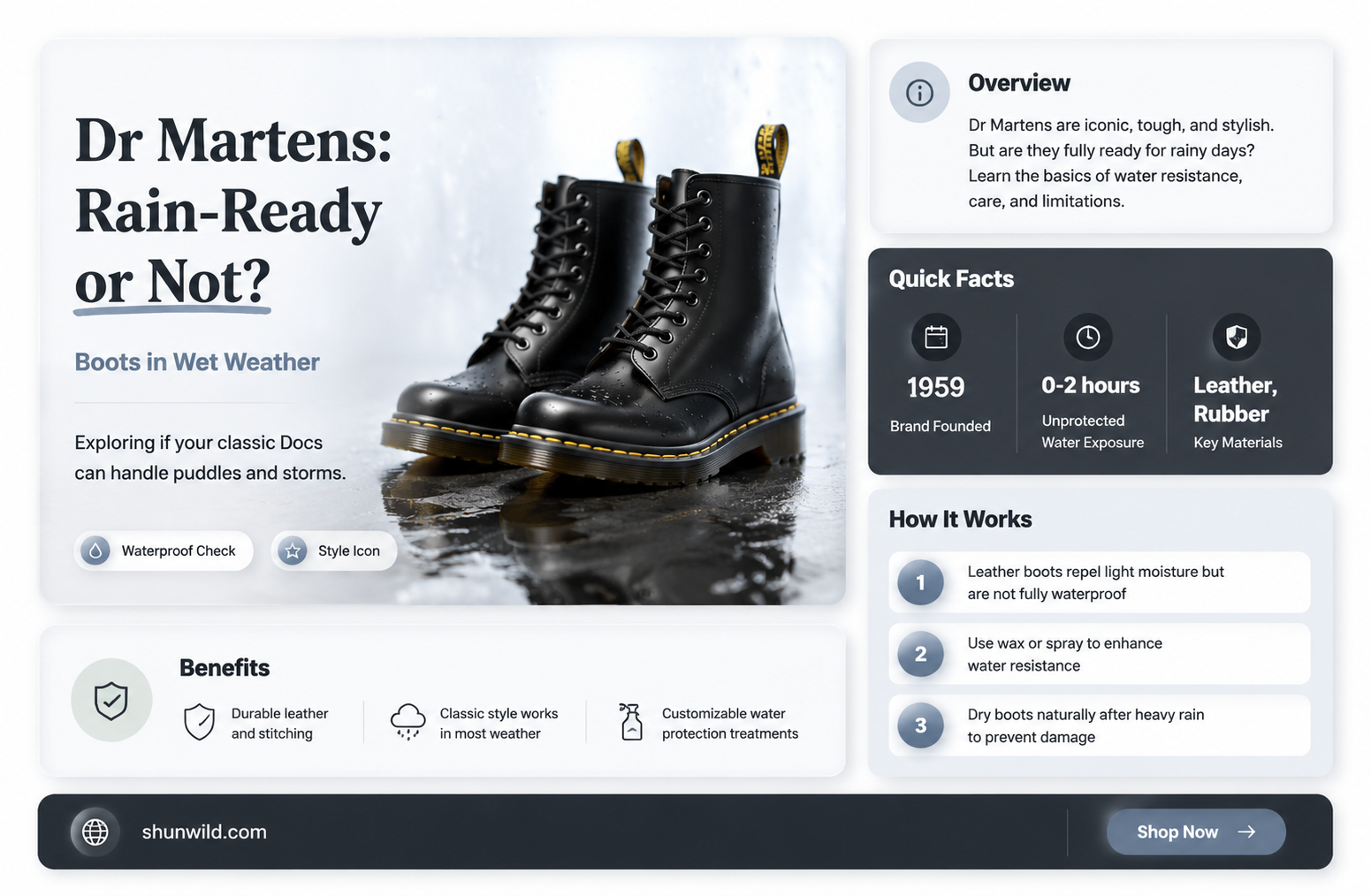 are dr martens a good rain boat