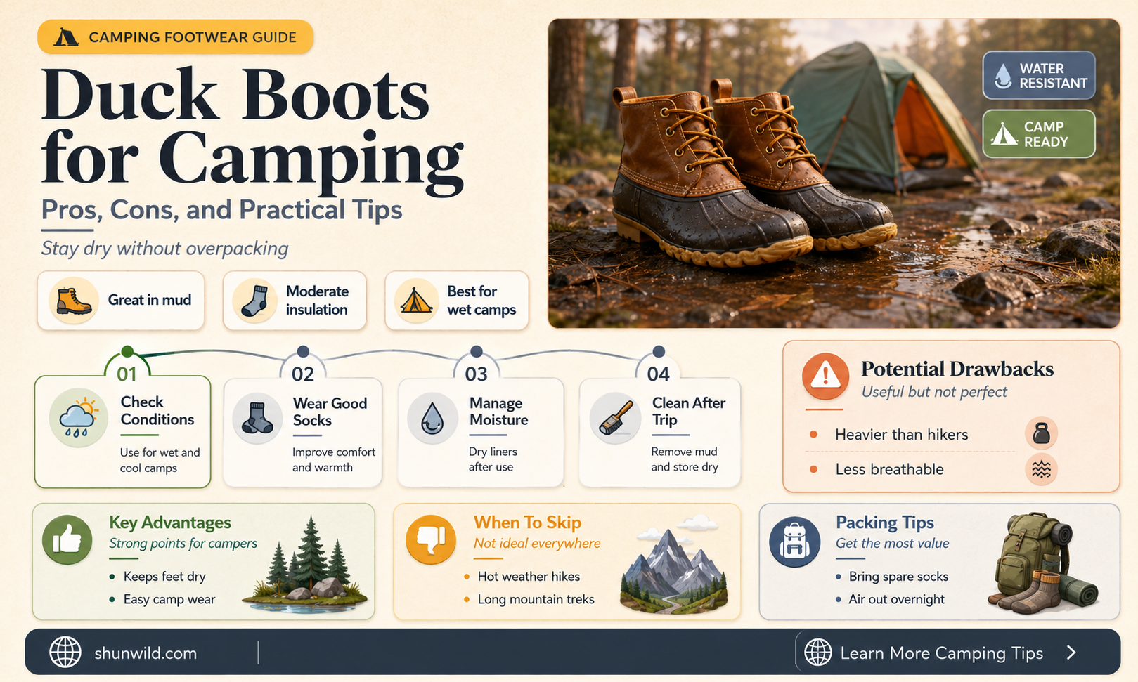 are duck boots good for camping
