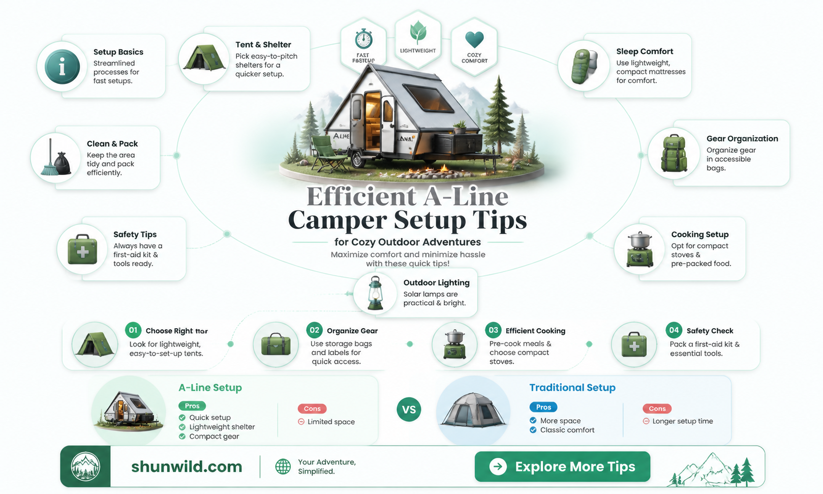 a-line camper set up