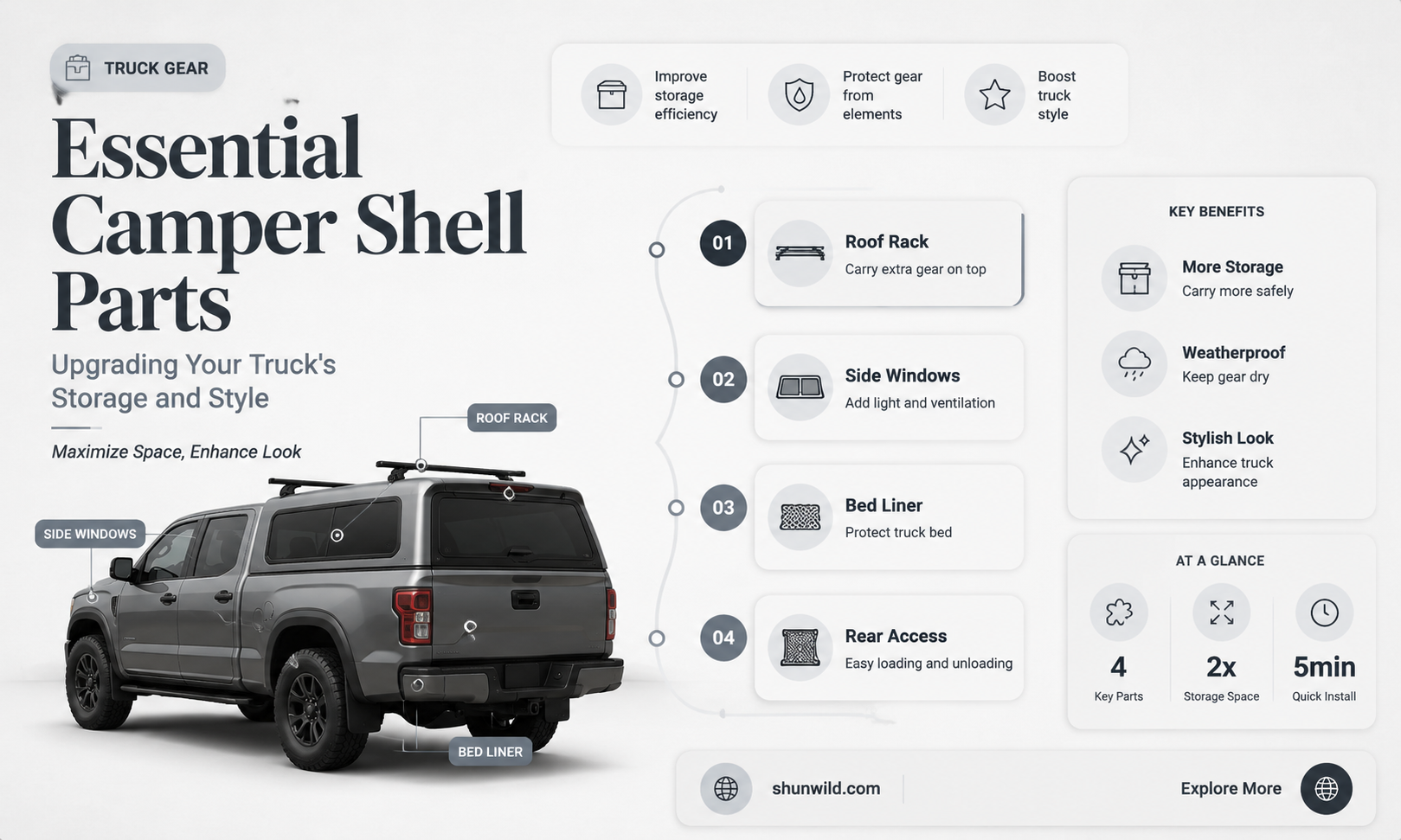 are camper shell parts