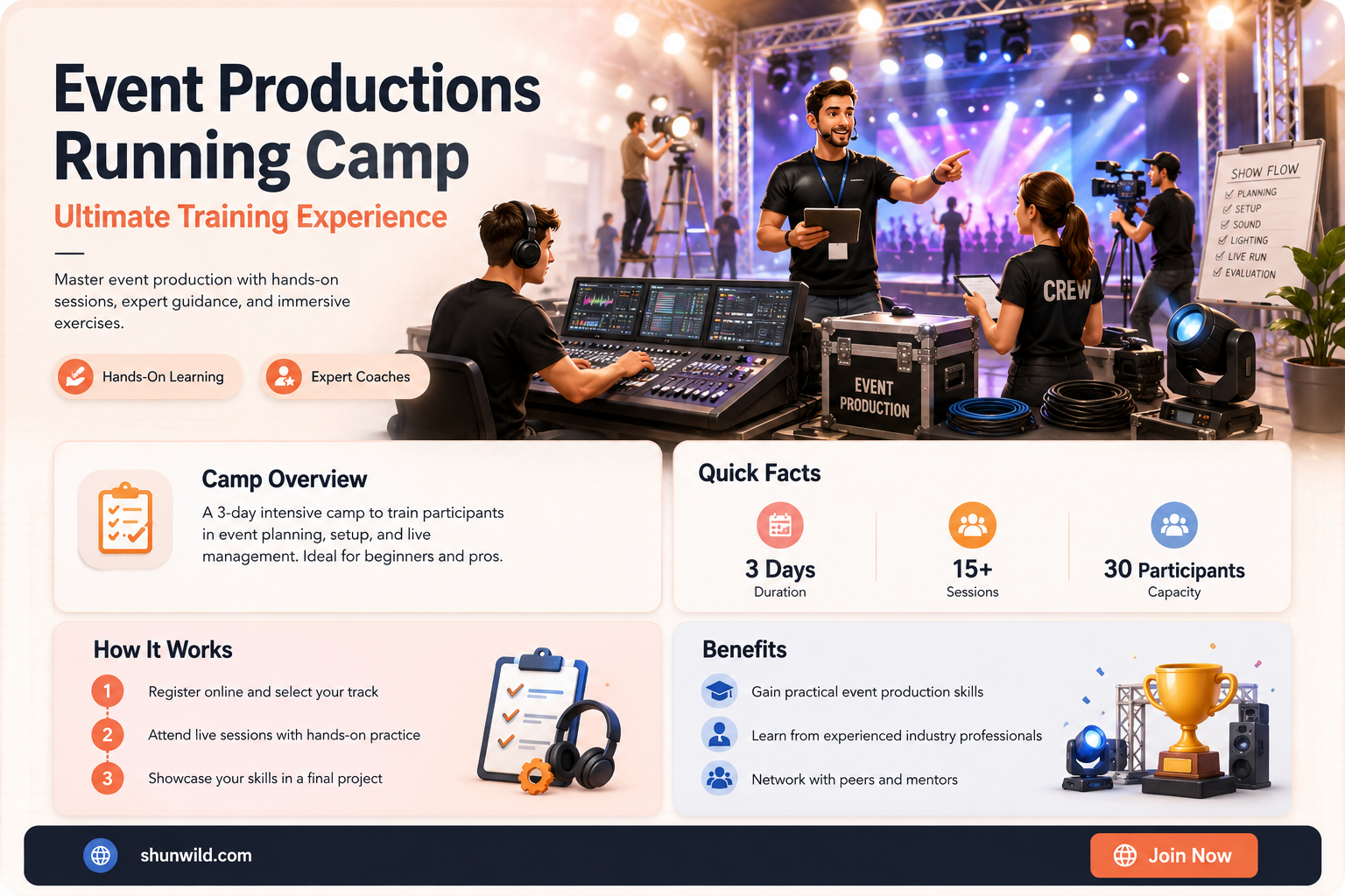 are event productions running camp