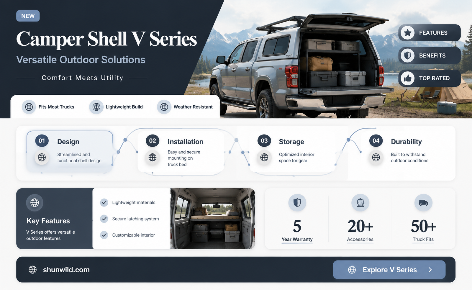 are camper shell v series