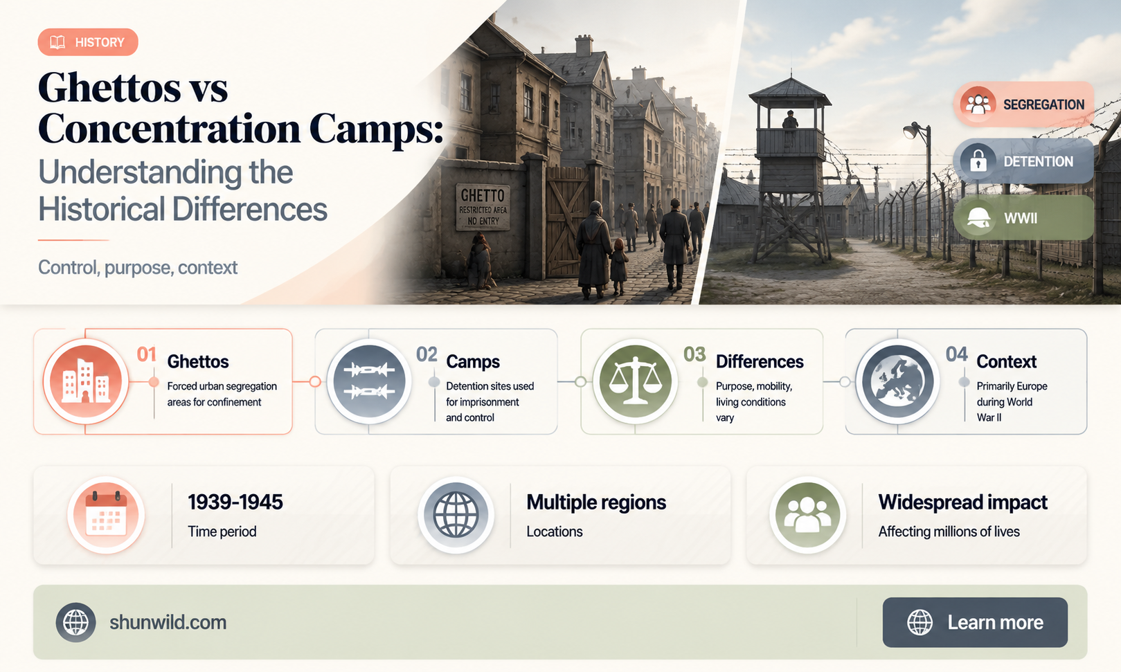 are ghettos and concentration camps the same