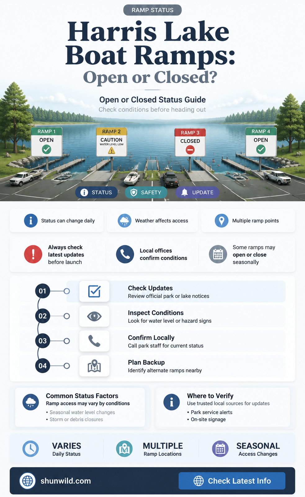 are harris lake boat ramps open