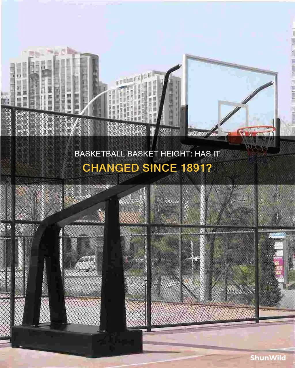 has basketball basket height changed since 1891