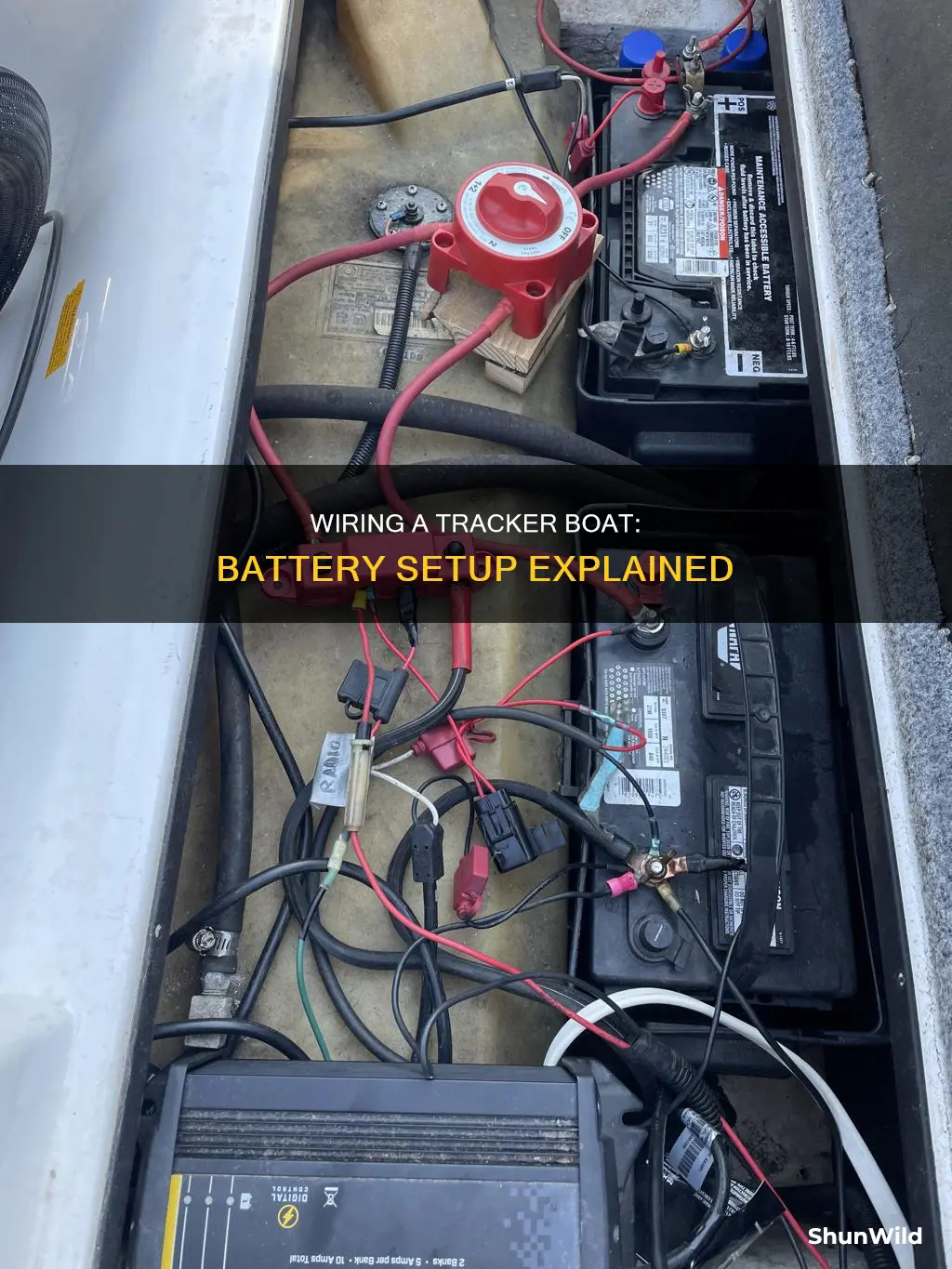 how are the batteries hooked up in a tracker boat