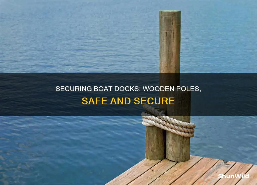 how are wooden poles for boat docks secured