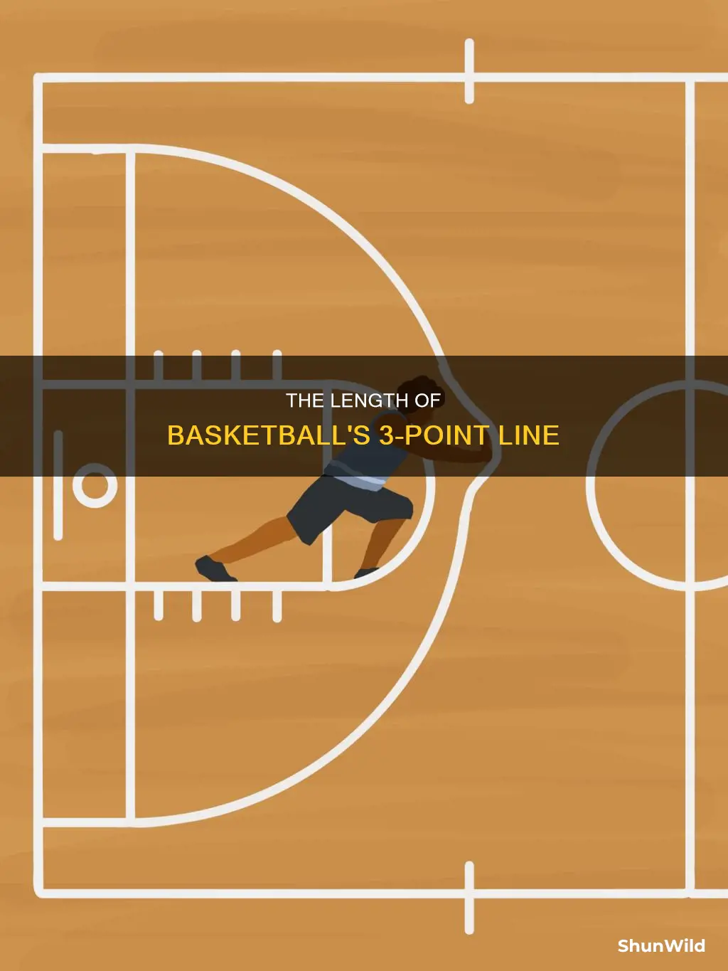 how big is a 3 point line in basketball