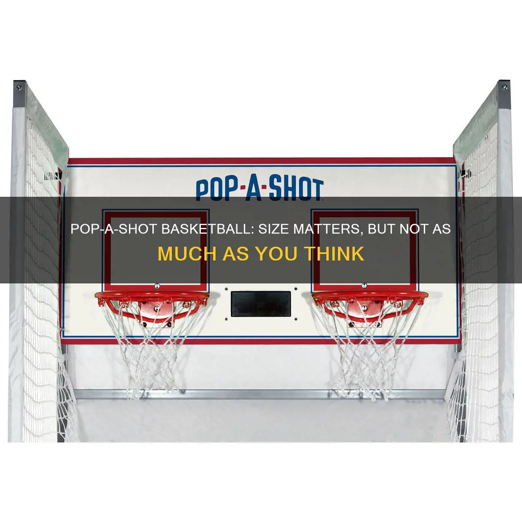 how big is a pop a shot basketball