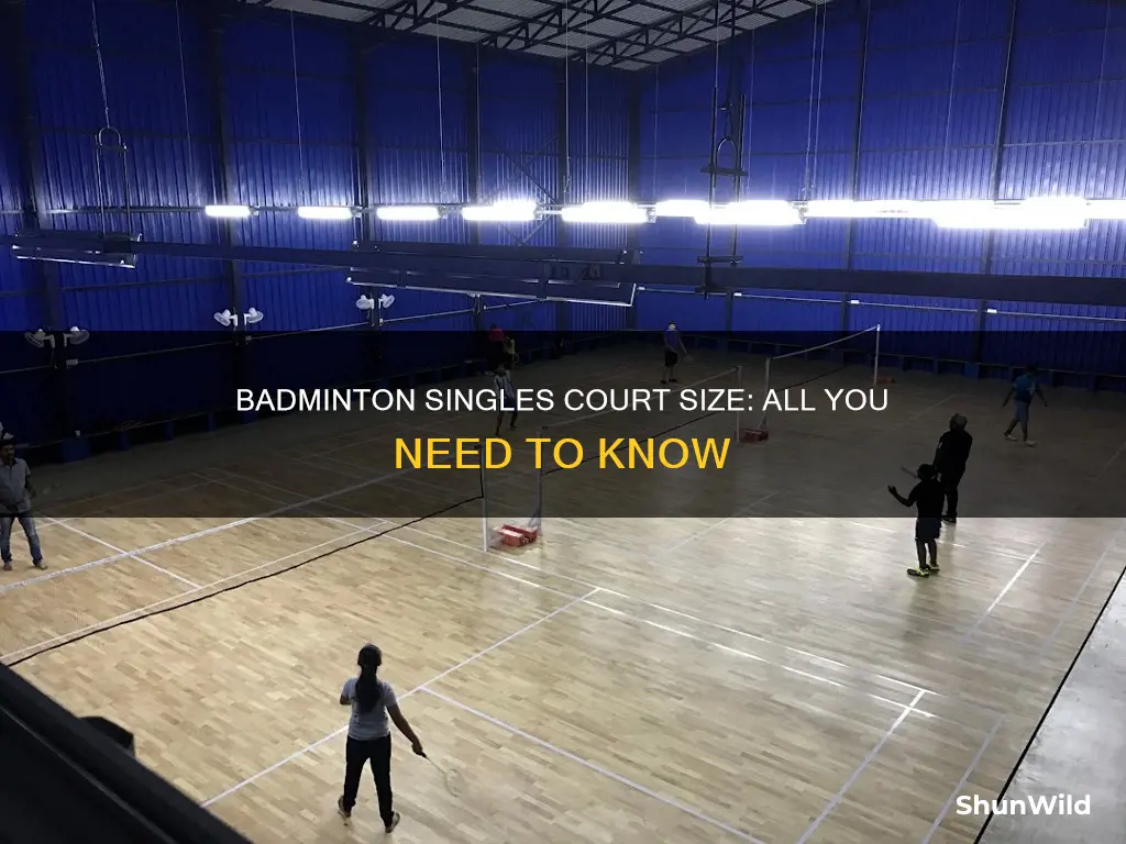 how big is a singles badminton court