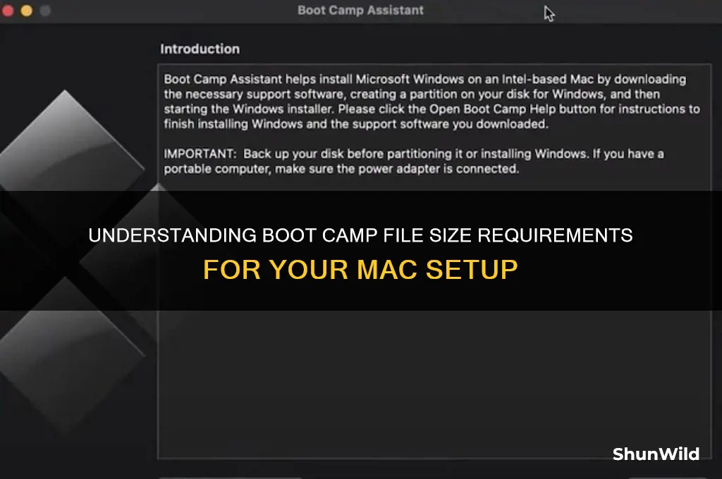 how big of a file is boot camp