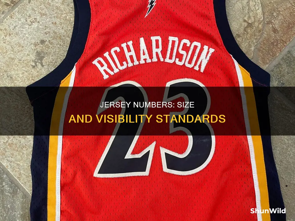 how big should numbers be on basketball jerseys