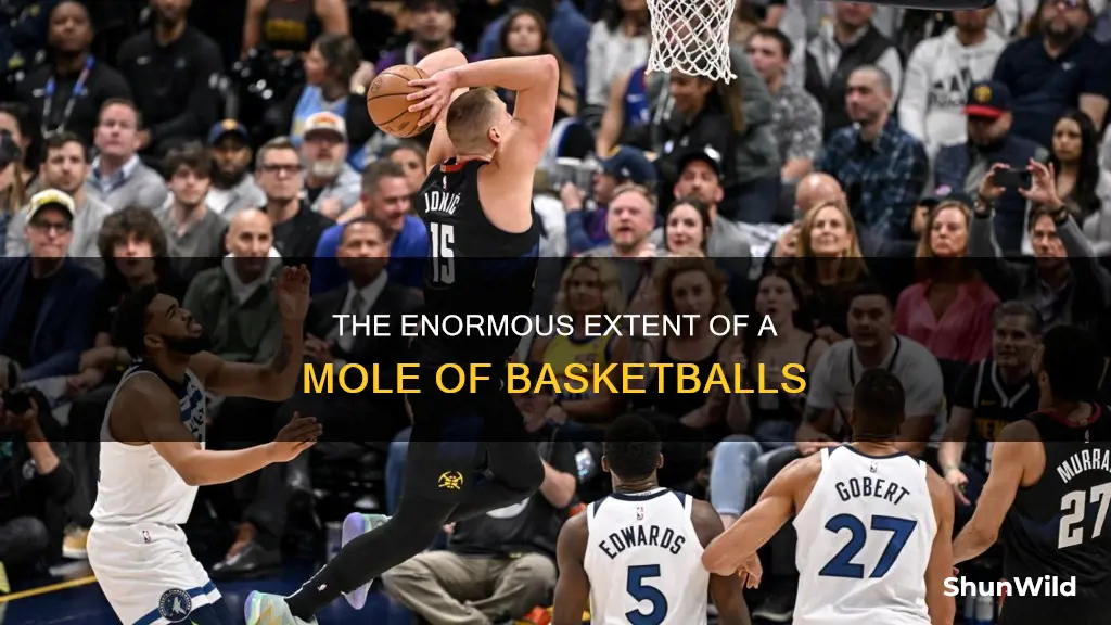 how big would a mole of basketballs be