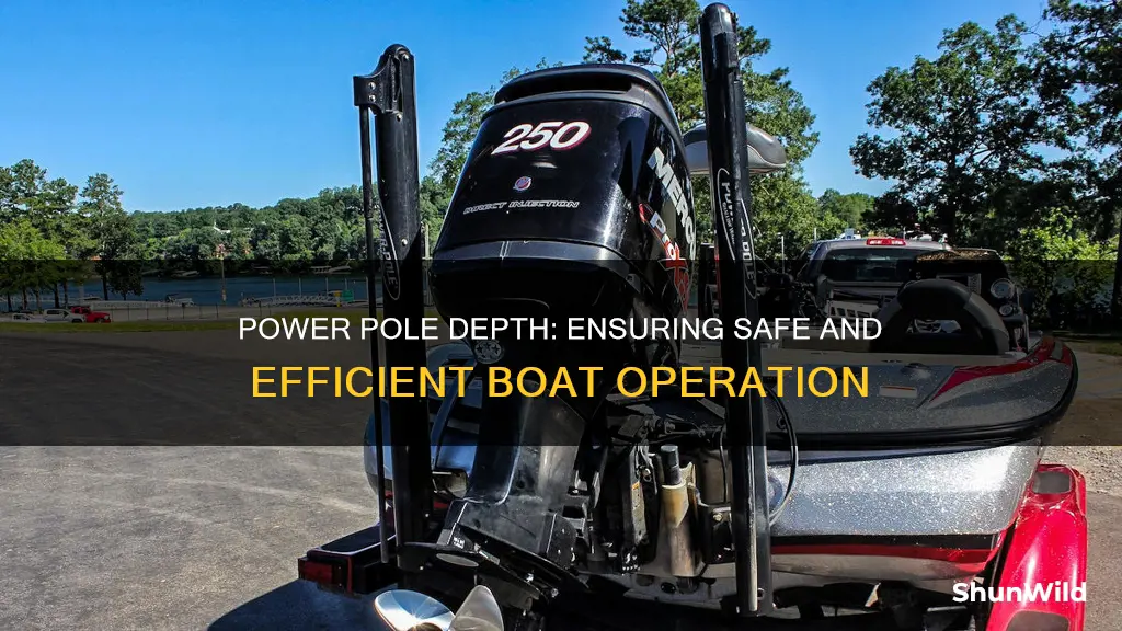 how deep does a power pole go on a boat