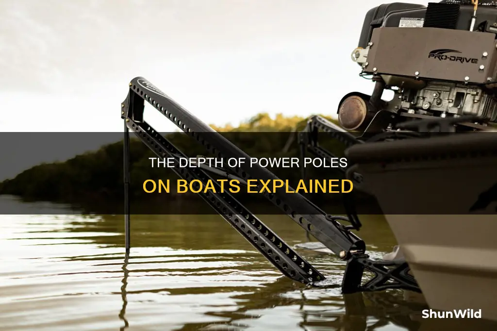 how deep does a power pole go on a boat