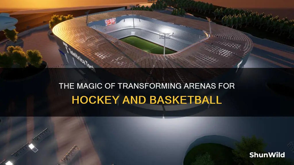 how do arenas switch between hockey and basketball