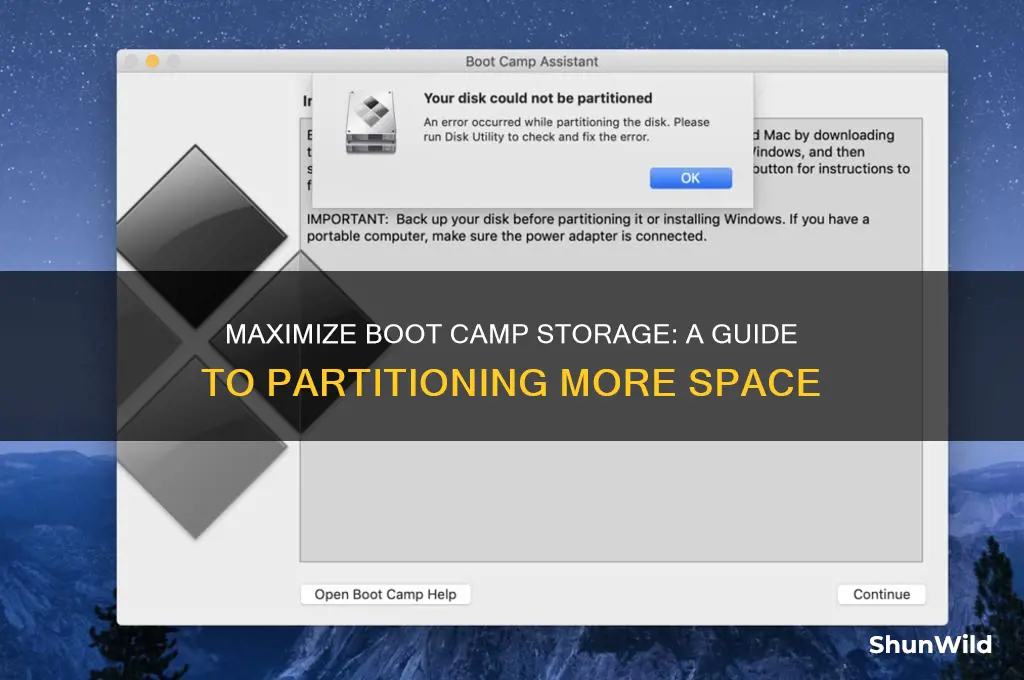how do i partition more space for boot camp