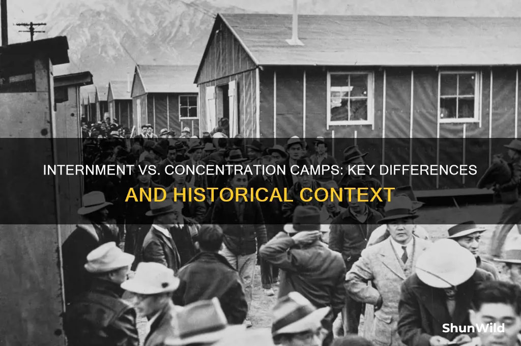 how do internment camps compare to concentration camps