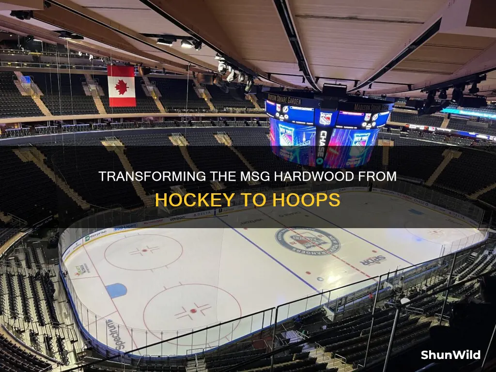 how do they change over from hockey to basketball msg