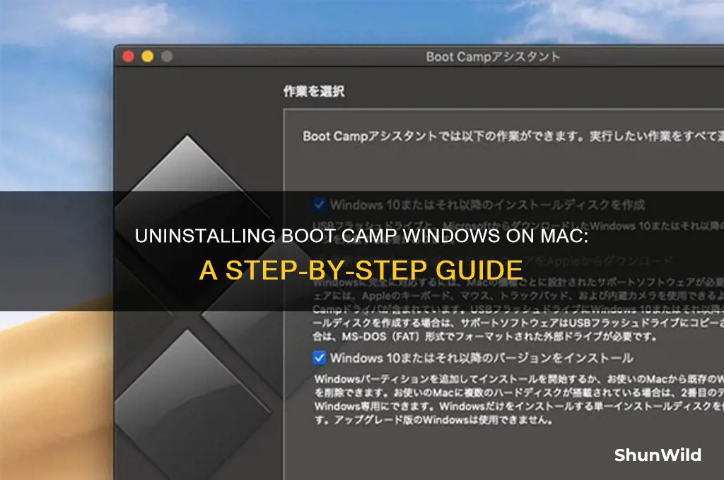 how do unistall boot camp windows on mac