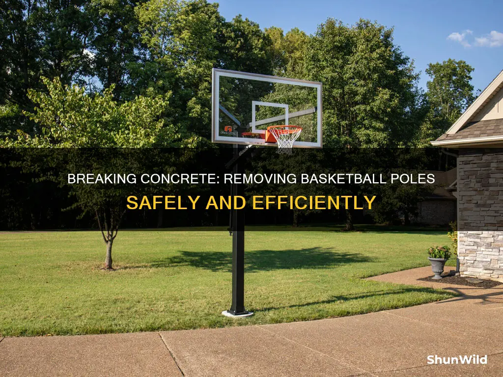 how do you break concrete around a basketball pole