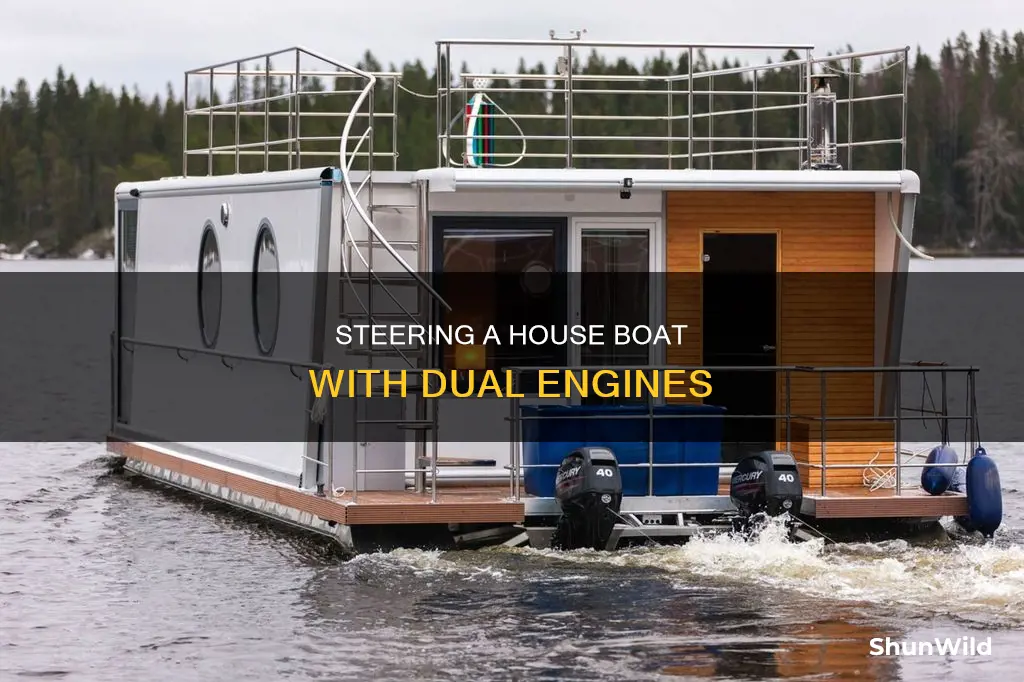 how do you drive a house boat with two engines