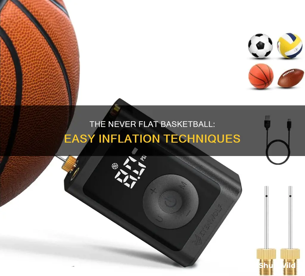 how do you inflate a never flat basketball