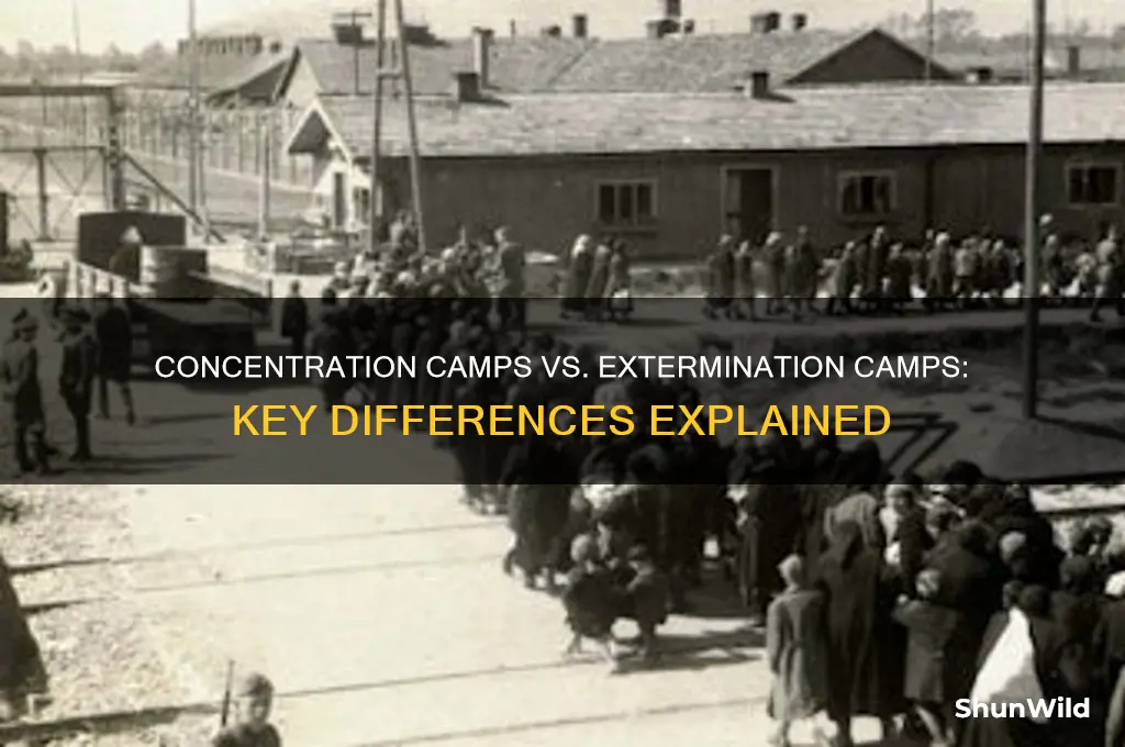 how does a concentration camp differ from an extermination camp