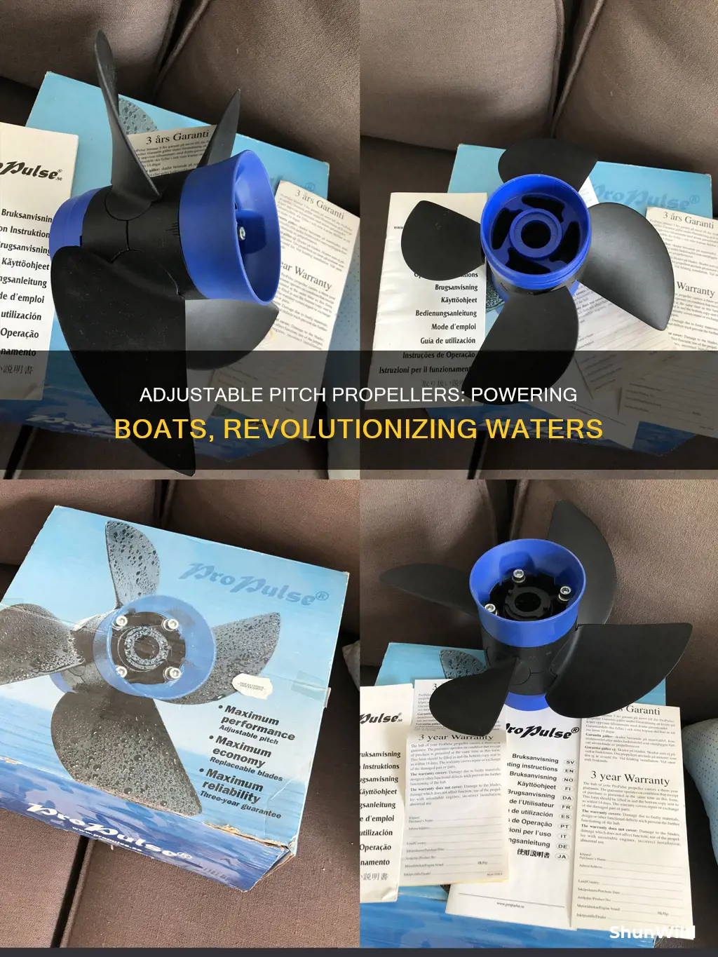 how does an adjustible pitch boat propeller work
