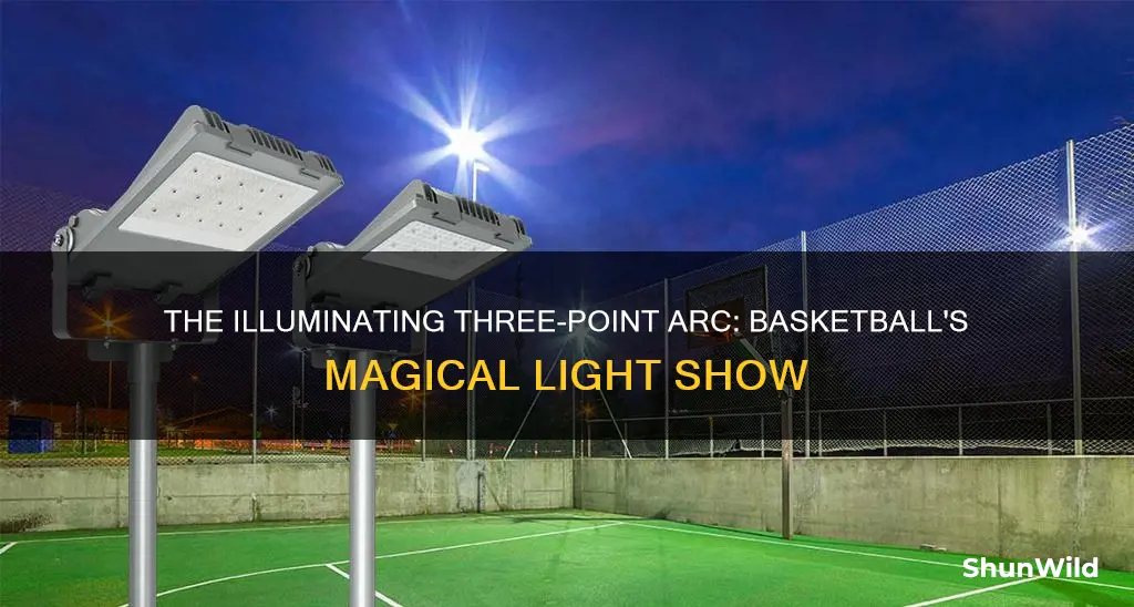 how does basketball three point arc light up