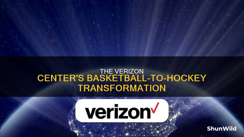 how does the verizon center change from basketball to hockey