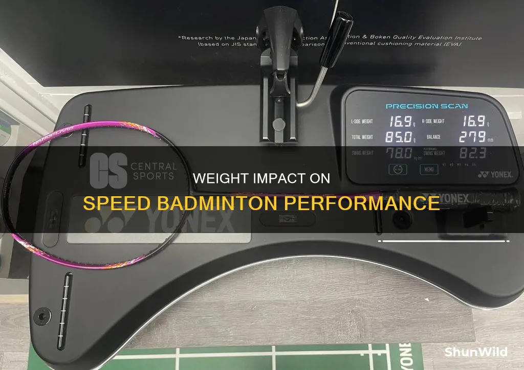 how does weight affect speed badminton