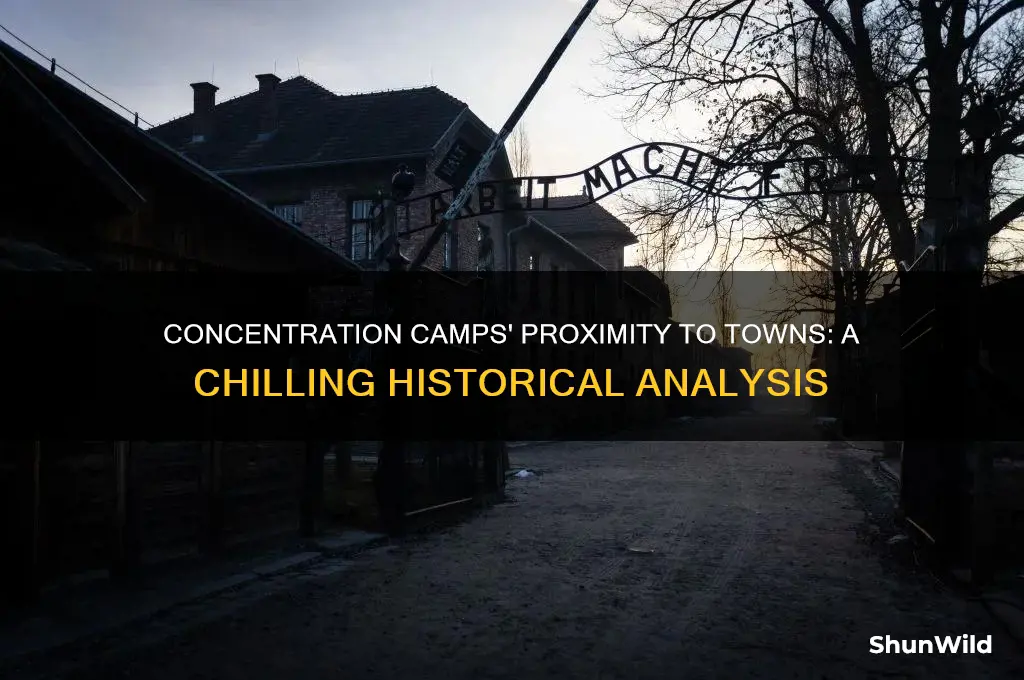 how far away were concentration camps from towns