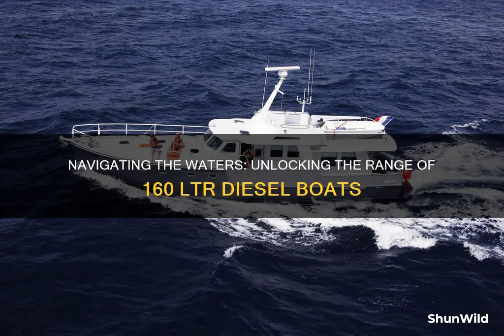 how far does 160ltrs of disel go on a boat