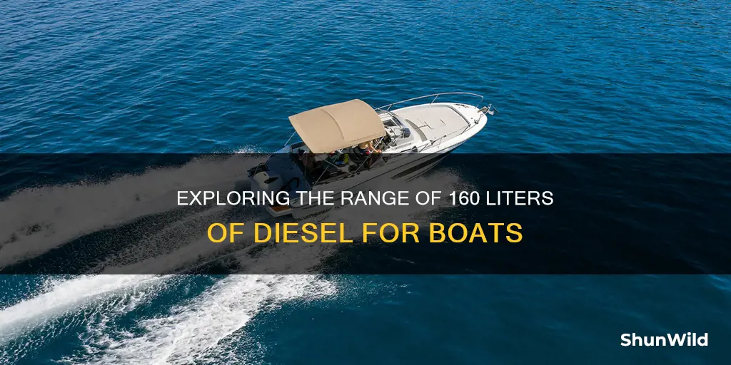 how far does 160ltrs of disel go on a boat
