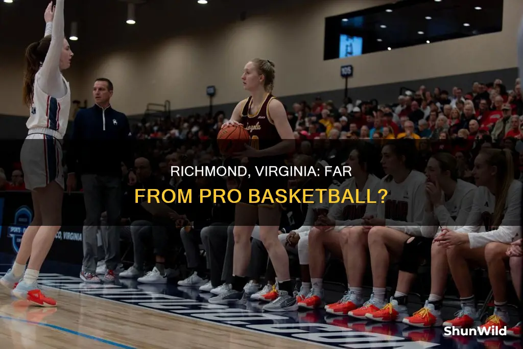how far is richmond virgina from professional basketball
