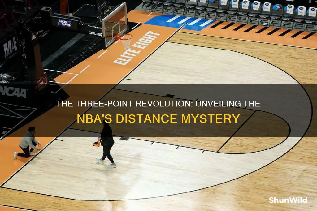 how far is the three-point arc in basketball