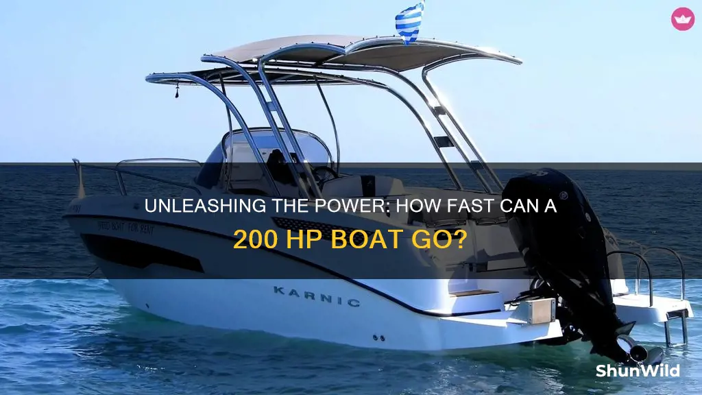 how fast does 200 hp boat go