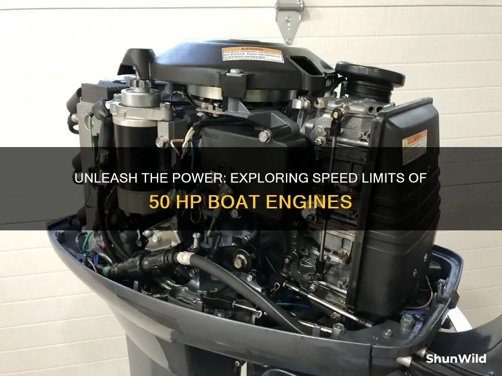 how fast does a 50 horsepower boat engine go