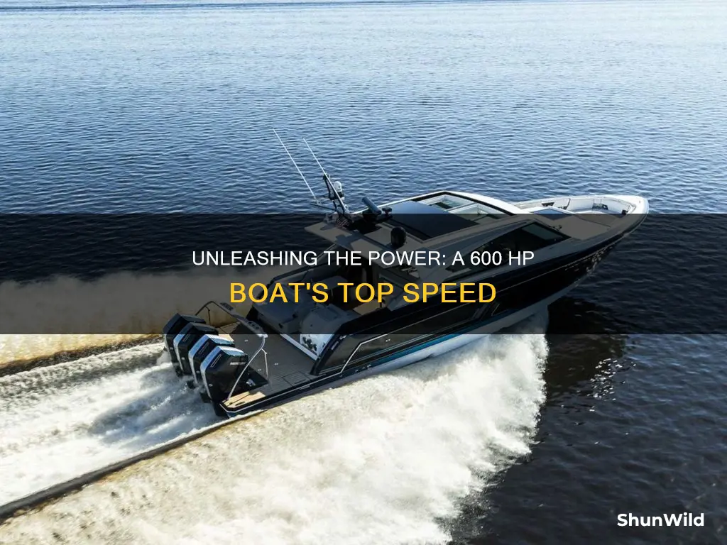 how fast does a 600 hp boat go