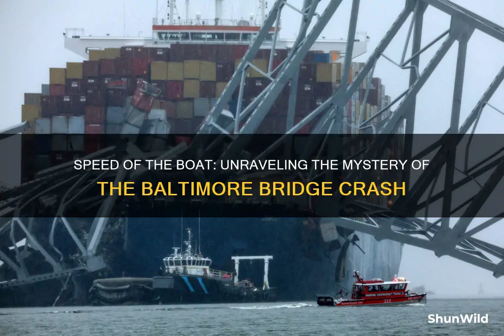 how fast was boat going that hit baltimore bridge