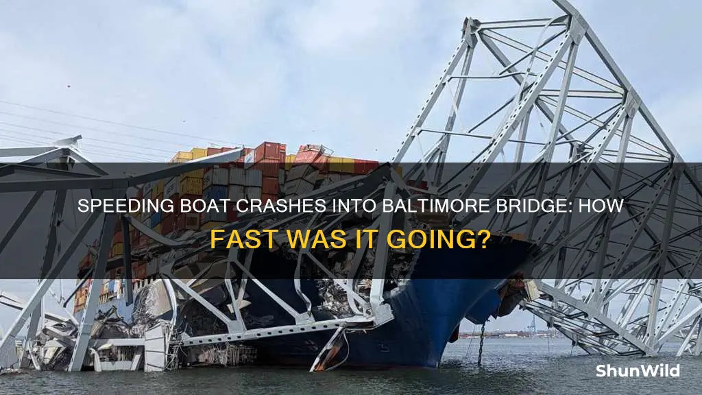 how fast was boat going that hit baltimore bridge