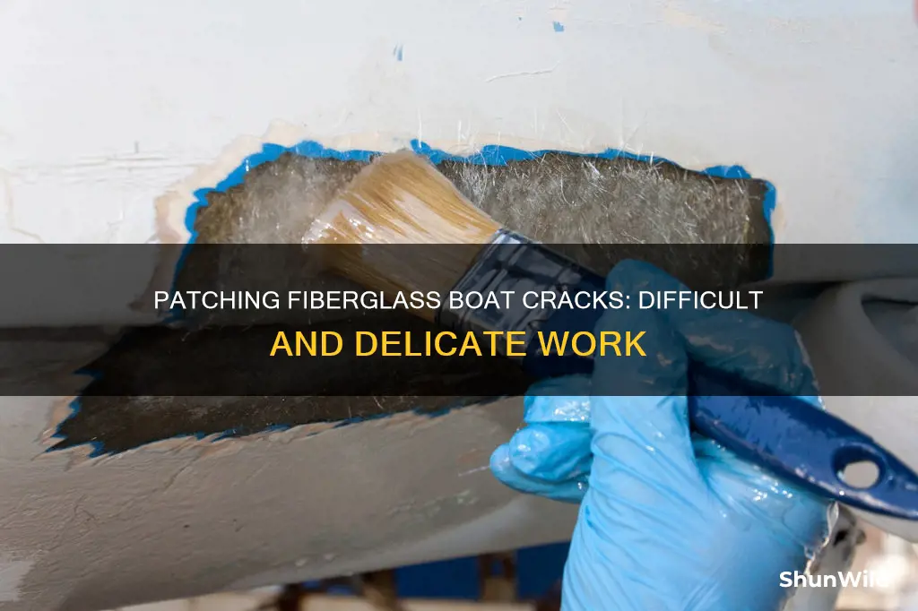 how hard is it to patch crack in fiberglass boat