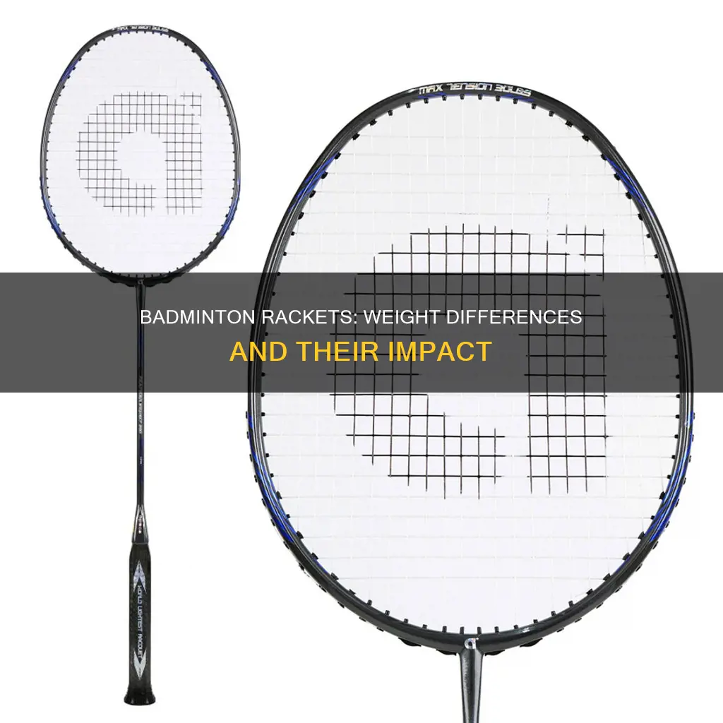 how heavy are different badminton rackets