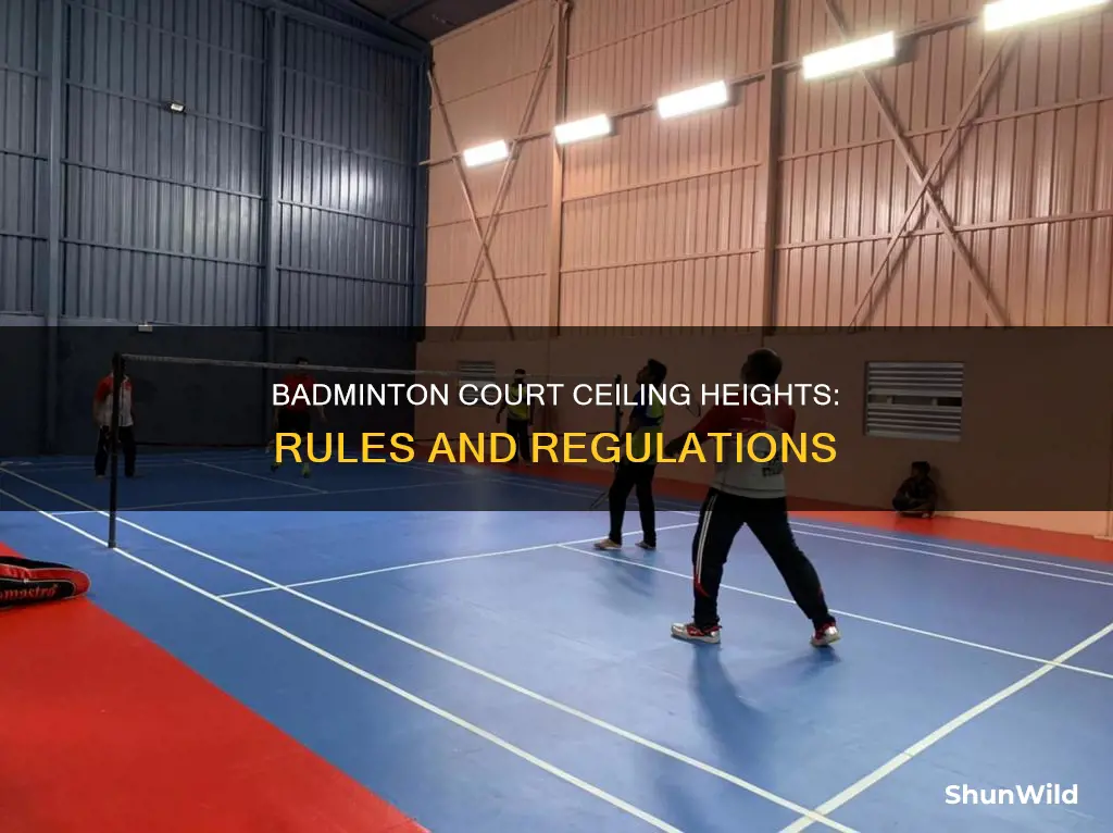 how high is a badminton court ceiling